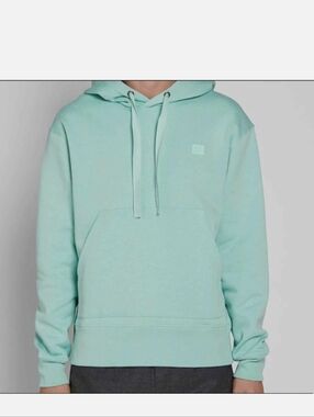Acne Studios Ferris Face Hoodie In Light Green Mens Medium *small Hole
